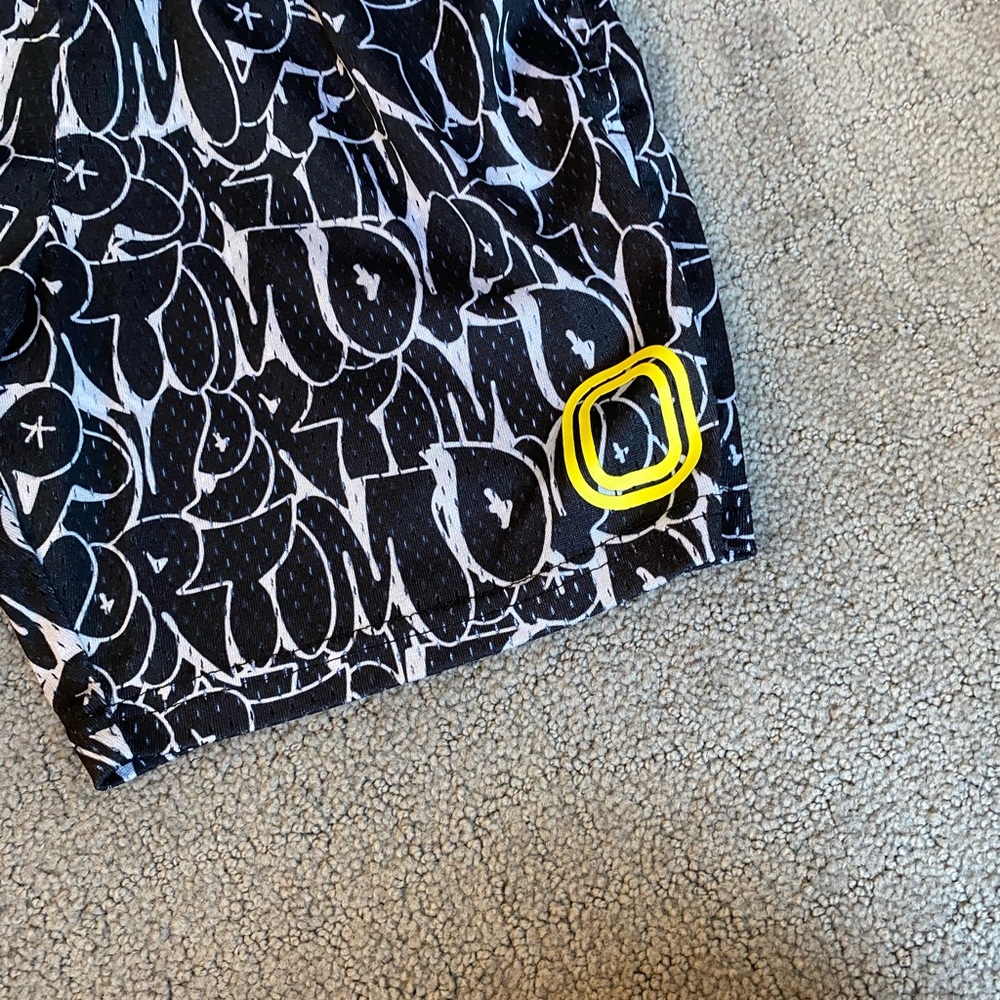 Kids Black & White Graphic Swim Shorts - Picture 4 of 4